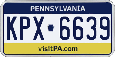 PA license plate KPX6639