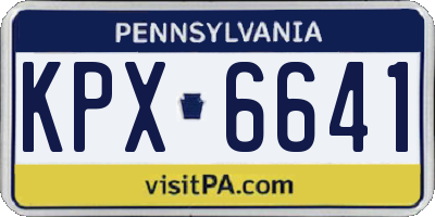 PA license plate KPX6641