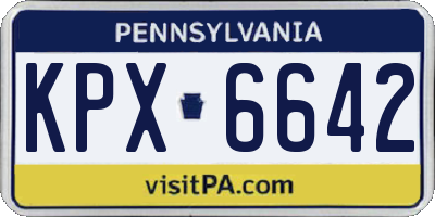 PA license plate KPX6642