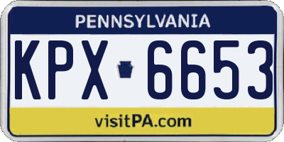 PA license plate KPX6653