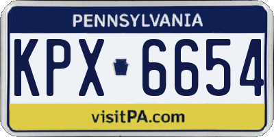 PA license plate KPX6654