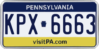 PA license plate KPX6663