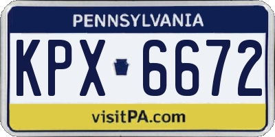 PA license plate KPX6672