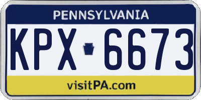 PA license plate KPX6673