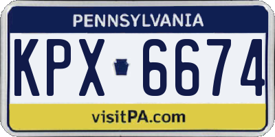 PA license plate KPX6674