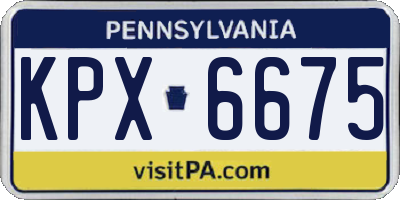 PA license plate KPX6675