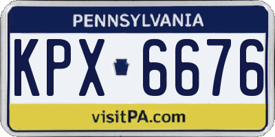 PA license plate KPX6676