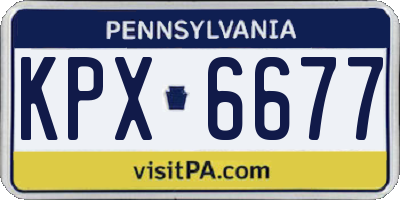 PA license plate KPX6677
