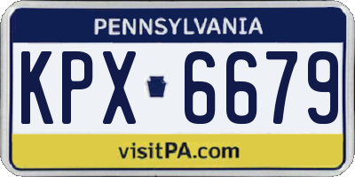 PA license plate KPX6679