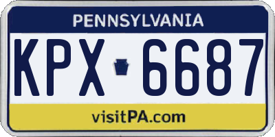 PA license plate KPX6687