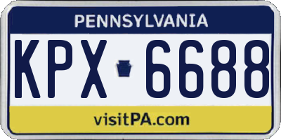 PA license plate KPX6688