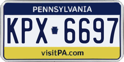 PA license plate KPX6697
