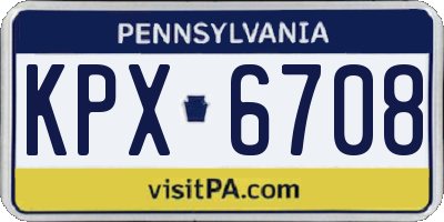 PA license plate KPX6708