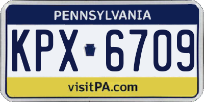 PA license plate KPX6709