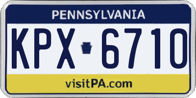 PA license plate KPX6710