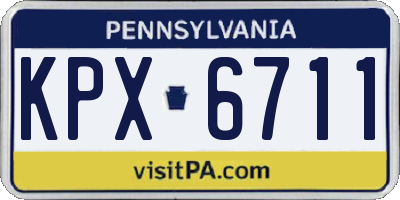 PA license plate KPX6711