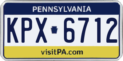 PA license plate KPX6712