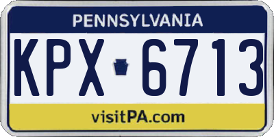 PA license plate KPX6713