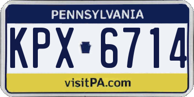 PA license plate KPX6714
