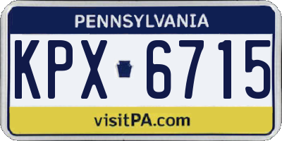 PA license plate KPX6715