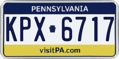 PA license plate KPX6717