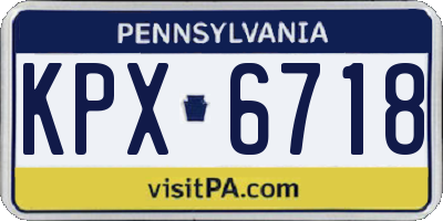 PA license plate KPX6718