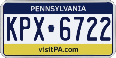 PA license plate KPX6722