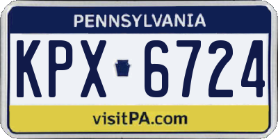 PA license plate KPX6724