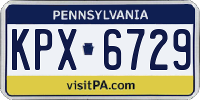 PA license plate KPX6729