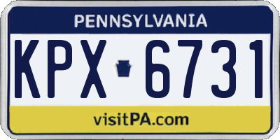 PA license plate KPX6731