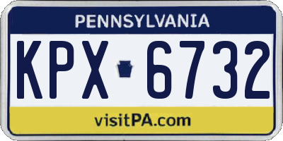 PA license plate KPX6732