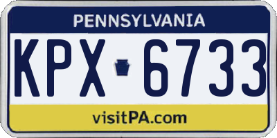 PA license plate KPX6733