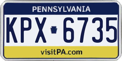 PA license plate KPX6735