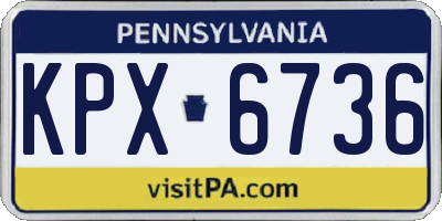 PA license plate KPX6736