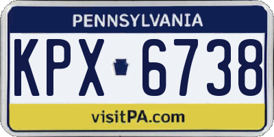 PA license plate KPX6738