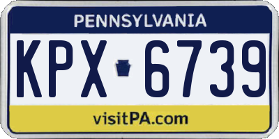 PA license plate KPX6739