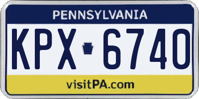 PA license plate KPX6740