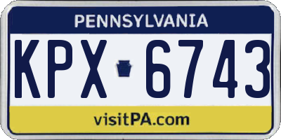PA license plate KPX6743