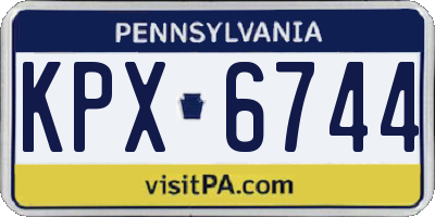 PA license plate KPX6744