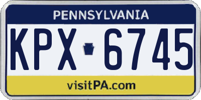 PA license plate KPX6745