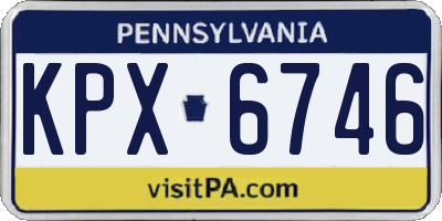PA license plate KPX6746