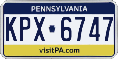 PA license plate KPX6747