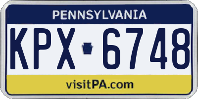 PA license plate KPX6748