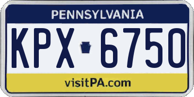 PA license plate KPX6750