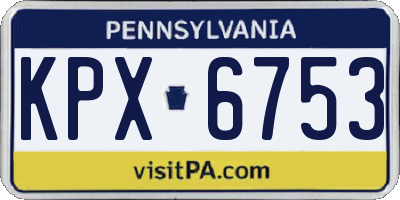 PA license plate KPX6753
