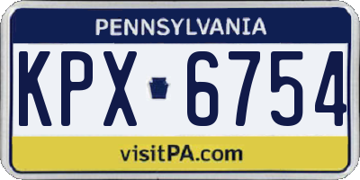 PA license plate KPX6754