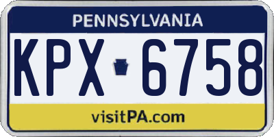 PA license plate KPX6758