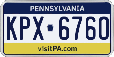 PA license plate KPX6760