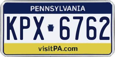 PA license plate KPX6762