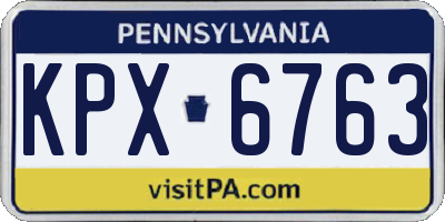 PA license plate KPX6763